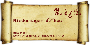 Niedermayer Ákos névjegykártya